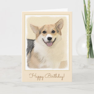 Pembroke Welsh Corgi Painting - Originele Dog Art Kaart