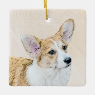 Pembroke Welsh Corgi Painting - Originele Dog Art Keramisch Ornament