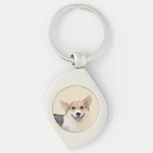 Pembroke Welsh Corgi Painting - Originele Dog Art Sleutelhanger
