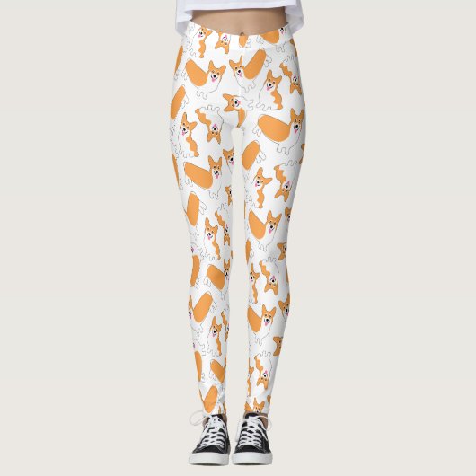 Pembroke Welsh Corgi Pattern Leggings (Voorkant)