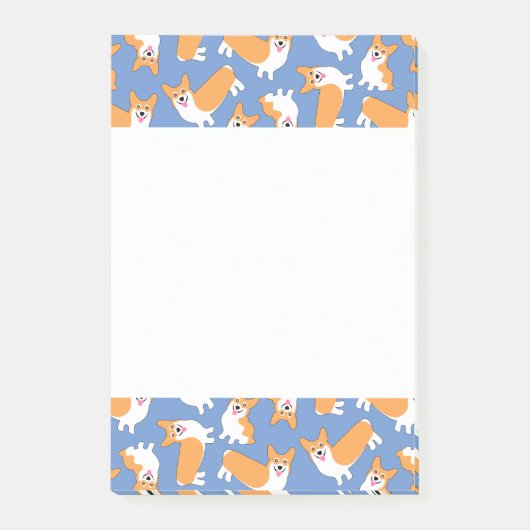 Pembroke Welsh Corgi Pattern Post-it® Notes (Voorkant)