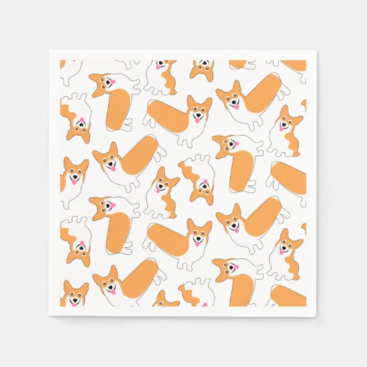 Pembroke Welsh Corgi Pattern Servet (Voorkant)