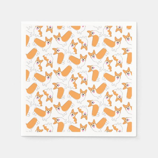 Pembroke Welsh Corgi Pattern Servet (Voorkant)