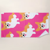 Pembroke Welsh Corgi Pattern Strandlaken (Voorkant)