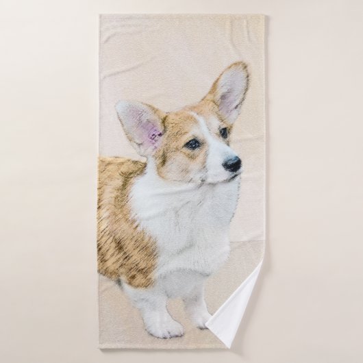 Pembroke Welsh Corgi Peinture - Chien d'art origin (Serviette de bain)