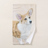 Pembroke Welsh Corgi Peinture - Chien d'art origin (Serviette à main)