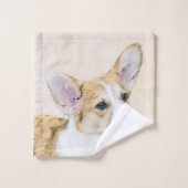 Pembroke Welsh Corgi Peinture - Chien d'art origin (Gant de toilette)
