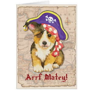 Pembroke Welsh Corgi Pirate Card