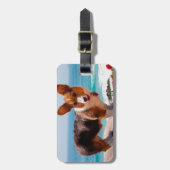 Pembroke Welsh Corgi puppy standing on table Bagagelabel (Voorkant verticaal)