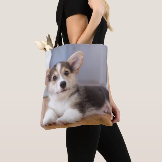 Pembroke Welsh Corgi Puppy Tote Bag (Dichtbij)