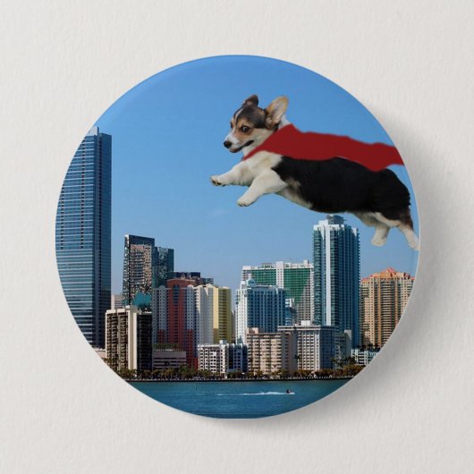 pembroke welsh corgi ronde button 7,6 cm (Voorkant)