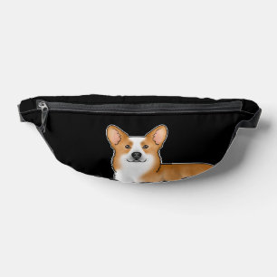 Pembroke Welsh Corgi rouge sur fond noir