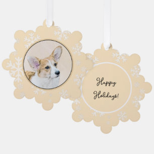 Pembroke Welsh Corgi Schilderij - Originele Honden Ornament Kaart