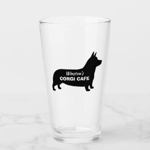 Pembroke Welsh Corgi Silhouette Custom Hondenliefh Glas