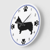 Pembroke Welsh Corgi Silhouette Grote Klok (Hoek)