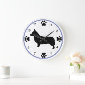 Pembroke Welsh Corgi Silhouette Grote Klok (Huis)