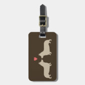 Pembroke Welsh Corgi Silhouetten met Hart Bagagelabel (Voorkant verticaal)