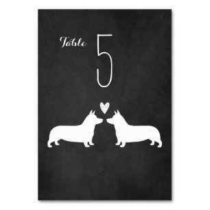 Pembroke Welsh Corgi Silhouettes Huwelijksreceptie Kaart