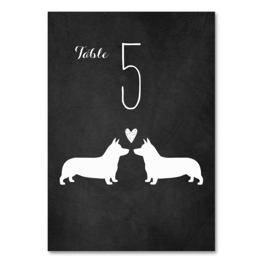 Pembroke Welsh Corgi Silhouettes Huwelijksreceptie Kaart (Voorkant)