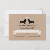 Pembroke Welsh Corgi Silhouettes Mariage RSVP (Devant)