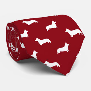 Pembroke Welsh Corgi Silhouettes Pattern Stropdas