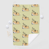 Pembroke Welsh Corgi Sleeping Hondenliefhebber ZZZ Golfhanddoek (Insitu)