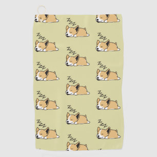 Pembroke Welsh Corgi Sleeping Hondenliefhebber ZZZ Golfhanddoek