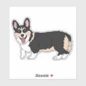 Pembroke Welsh Corgi Tri Colored Sticker (Vel)