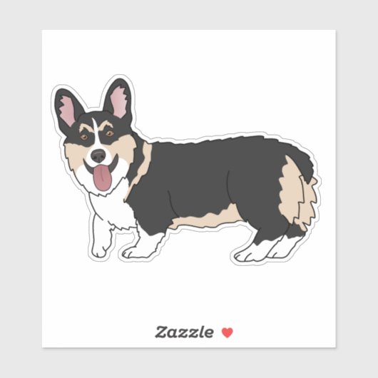 Pembroke Welsh Corgi Tri Colored Sticker (Vel)