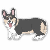 Pembroke Welsh Corgi Tri Colored Sticker (Voorkant)