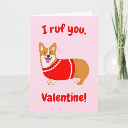 Pembroke Welsh Corgi Valentijnkaart Feestdagen Kaart (Voorkant)