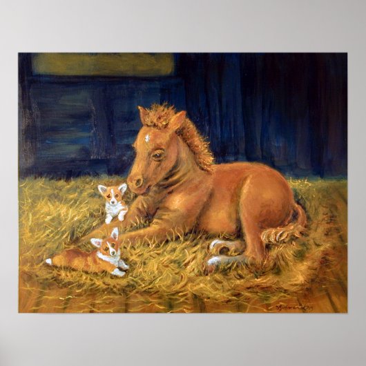 Pembroke Welsh Corgi Wall Print (Voorkant)