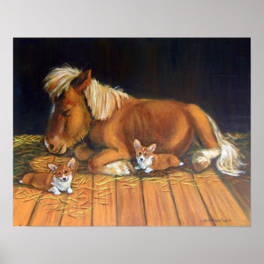 Pembroke Welsh Corgi Wall Print (Voorkant)