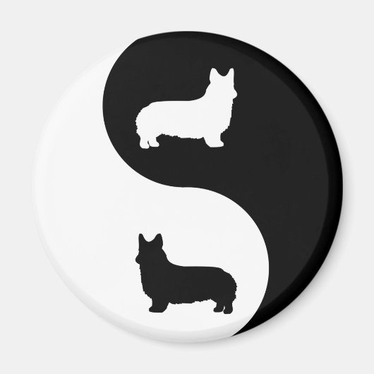 Pembroke Welsh Corgi Yin Yang Magneet (Voorkant)