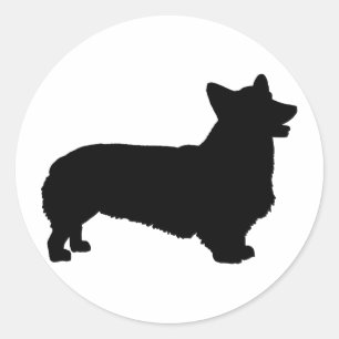Pembroke Welsh Corgi (zwart) Ronde Sticker