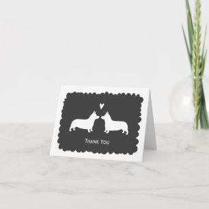 Pembroke Welsh Corgis Huwelijks Dank Je Bedankkaart