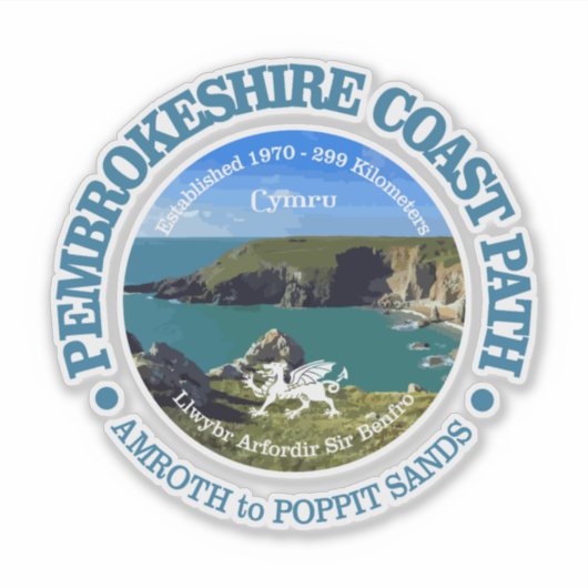 Pembrokeshire Coast Path Sticker (Voorkant)