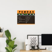 PEMDAS Ordre des opérations Math Poster (Bureau à domicile)