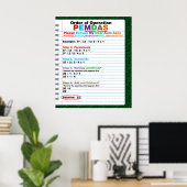 PEMDAS-Poster voor de volgorde van werkzaamheden Poster (Thuiskantoor)