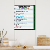 PEMDAS-Poster voor de volgorde van werkzaamheden Poster (Keuken)