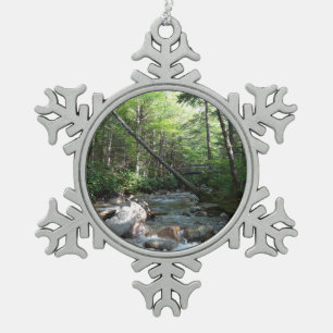 Pemigewasset rivierbrug in New Hampshire Tin Sneeuwvlok Ornament