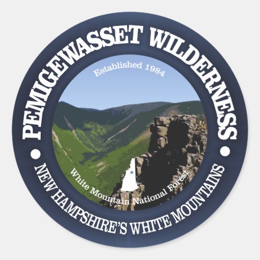 Pemigewasset Wilderness Ronde Sticker (Voorkant)