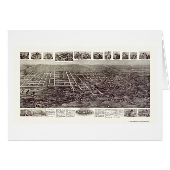 Pen Argyl, PA Panorama Map - 1916 (Voorkant Horizontaal)