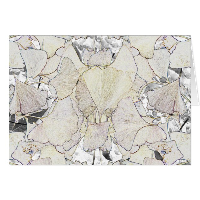 Pen en inkt afbeelding van gingko-bladeren (Voorkant Horizontaal)