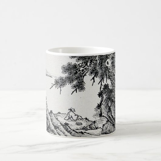 Pen en inkt Chinees landschap met pijnbomen Koffiemok (Center)