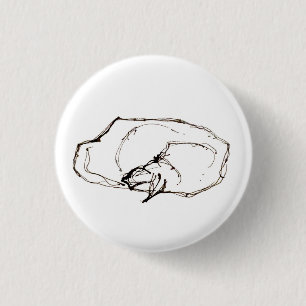 Pen en inkt kunst slapende kat tekening ronde button 3,2 cm