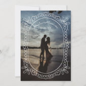 Pen en inkt linten en parels Foto Save The Date (Voorkant)