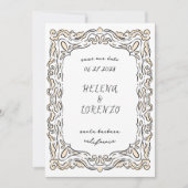 Pen en inkt Losse Tekening Peach Save The Date (Voorkant)