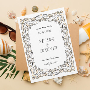 Pen en inkt Losse Tekening Peach Save The Date