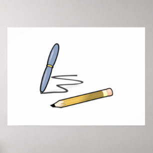 Pen en potlood poster